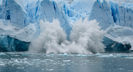 Dramatic Ice Calving Event in Polar Region