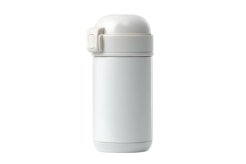 PNG White insulated travel bottle with lid for hot and cold drinks