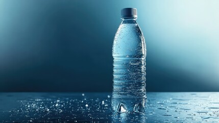 realistic water bottle cold