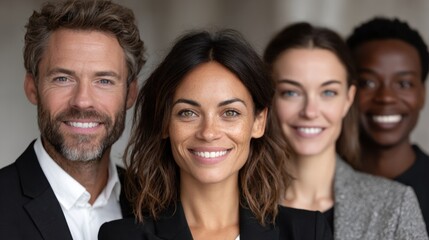 A group of people smiling at the camera