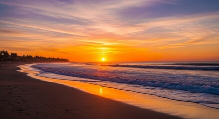 Obraz premium sunset on the beach.