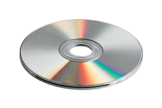PNG Compact disc with reflective surface and colorful rainbow pattern
