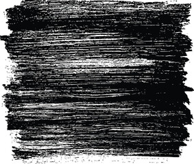 Obraz premium A black rectangular brush stroke with splatter effect on a white background in monochrome style art