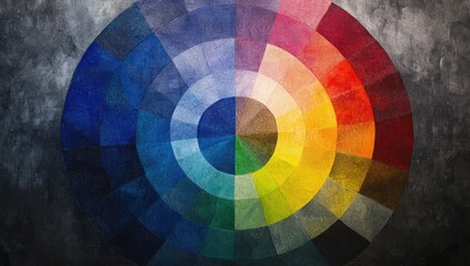 Obraz premium Color swatches arranged in an infinite loop, showcasing the spectrum of colors from rainbow to monochrome.