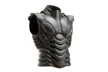 PNG Detailed black sci-fi style armor chest plate design with futuristic elements