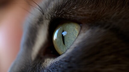  A close up of a cat's green eye