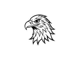 Fierce Bald Eagle Mascot Logo Vector Aggressive Animal Head Emblem for Sports, Esports, Tattoo, Team Branding, Monochrome Line Art Design

