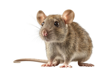 PNG Close-up of a small brown mouse with large eyes and ears on a black background