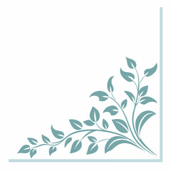 Naklejka premium A vector of silhouette floral design corner shape in white background Art & Illustration