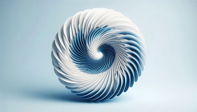 Blue and white spiral creative graphics white background