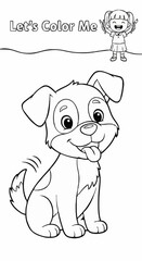 Fototapeta premium Children's coloring pictures of a dog