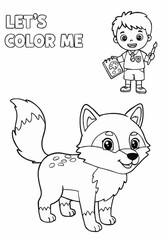 Fototapeta premium Children's coloring pictures of a fox
