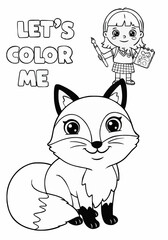 Children's coloring pictures of a fox