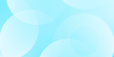 Minimalist banner background, pastel colorful, Light Blue gradations. Circle effect style geometric, abstract background. Vector Illustration