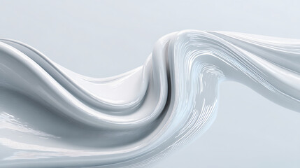 Abstract White Liquid Swirl Elegant Flowing Design