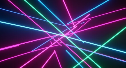 Vibrant Neon Laser Light Beams Abstract Background  Futuristic, Energetic, and Dynamic Design
