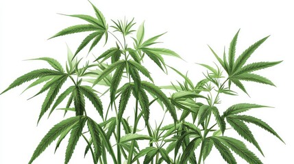 Fototapeta premium green hemp plant isolated