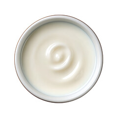 Creamy Buttermilk in a White Bowl with a Swirl on a Clean Background Ideal for Culinary and Food Photography