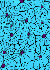 A pattern of large daisies in bright colors .Seamless pattern.