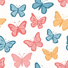 Fototapeta premium Butterfly Pattern – Hand Drawn Vector Illustration