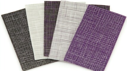 Fabric swatches, textured, linen, samples, design, studio, white background, interior design