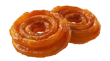 Golden spirals of syrupy indulgence A mouthwatering celebration of traditional jalebi on transparent background