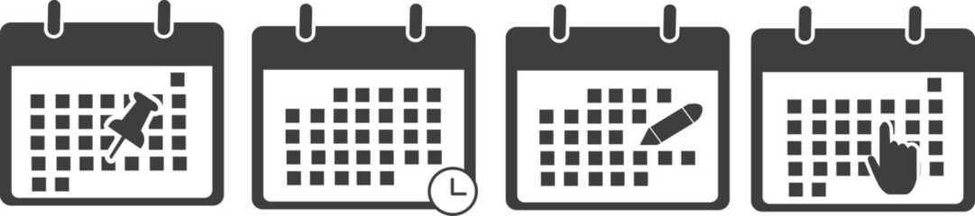 Black and white calendar  vector illustration , a business icon design  