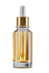 Fototapeta premium Luxury Gold Dropper Bottle Amber Serum Essential Oil Skincare