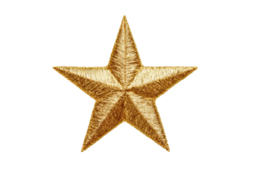 PNG Gold embroidered star on black background