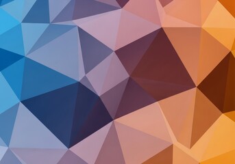 Fototapeta premium Abstract Geometric Triangles Background - Colorful abstract background with geometric triangle shapes in shades of blue, orange, and purple. Perfect for website backgrounds or design projects