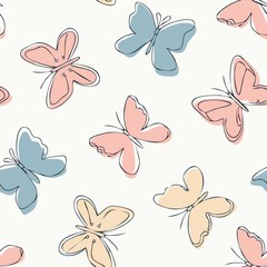 Butterfly Pattern – Hand Drawn Vector Illustration