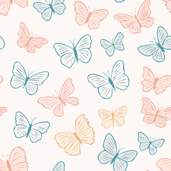 Butterfly Pattern – Hand Drawn Vector Illustration