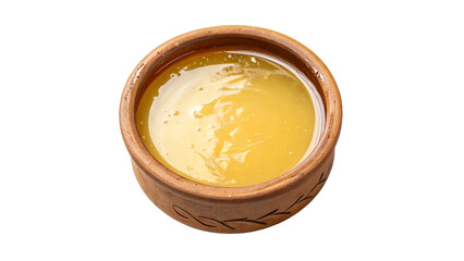 ghee in clay pot isolated on transparent background