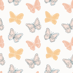 Butterfly Pattern – Hand Drawn Vector Illustration