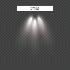 light and white sparkle on transparent background