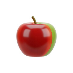 Obraz premium Red and Green Apple Slice Animation