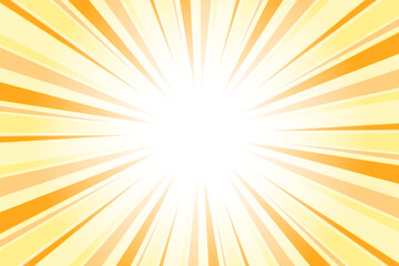 Sunburst Background. Summer Backdrop. Radius Cartoon Pattern Abstract Background. Bright Yellow Rays Vector Illustration.