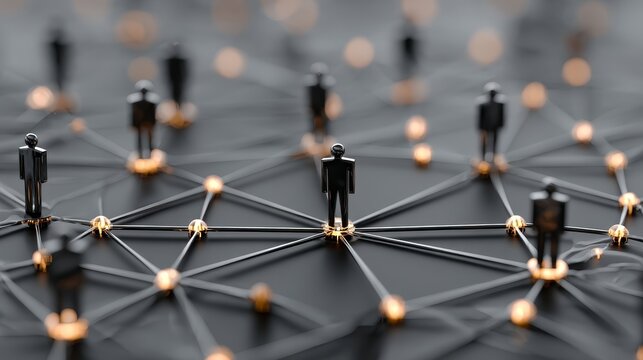 Business Team Building collaboration leadership Minimalistic Award Trophy on White Background