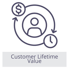 Customer Lifetime Value Element For Design Graphic