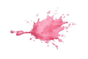 PNG Vibrant pink watercolor splash on black background