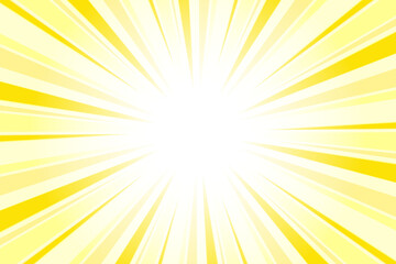 Sunburst Background. Summer Backdrop. Radius Cartoon Pattern Abstract Background. Bumblebee Yellow Rays Vector Illustration.