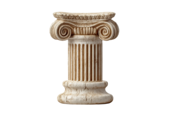 PNG Ancient ionic column capital with scrolls on black background