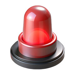 Fototapeta premium Shiny red emergency beacon light isolated on transparent background.