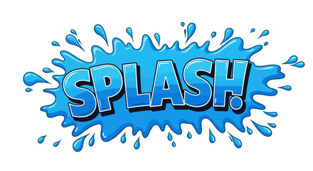 Fun water splash cartoon vector illustration for kids' design projects