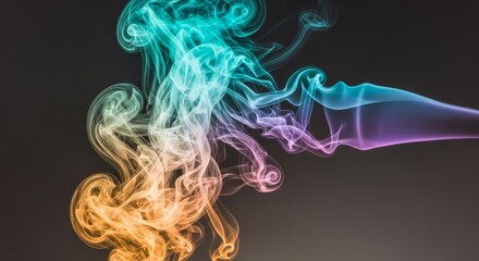 Vibrant Smoke Swirls - Abstract of colorful smoke, symbolizing freedom, creativity, energy, mystery, and transformation