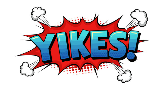 Comic style pop art yikes text vector illustration for creative design
