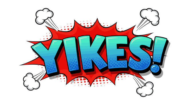 Comic style pop art vector illustration with yikes text for design and decoration