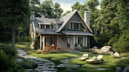 Fototapeta premium photo cottage house
