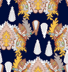 stock photo geometry ethnic flower design pattern, abstract floral seamless texture design 