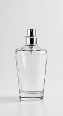 Elegant Empty Glass Perfume Bottle Mockup Clear, Modern Design